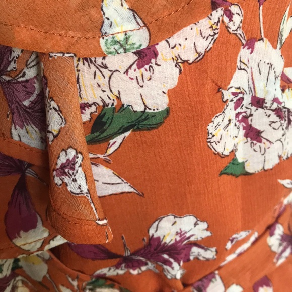 Rust Colored Floral Romper - Picture 3 of 4